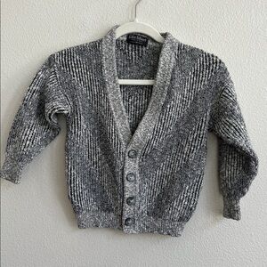 ELLIS ISLAND Buttoned Cardigan Sweater 80s V-Neck Heathered Gray Boy's M